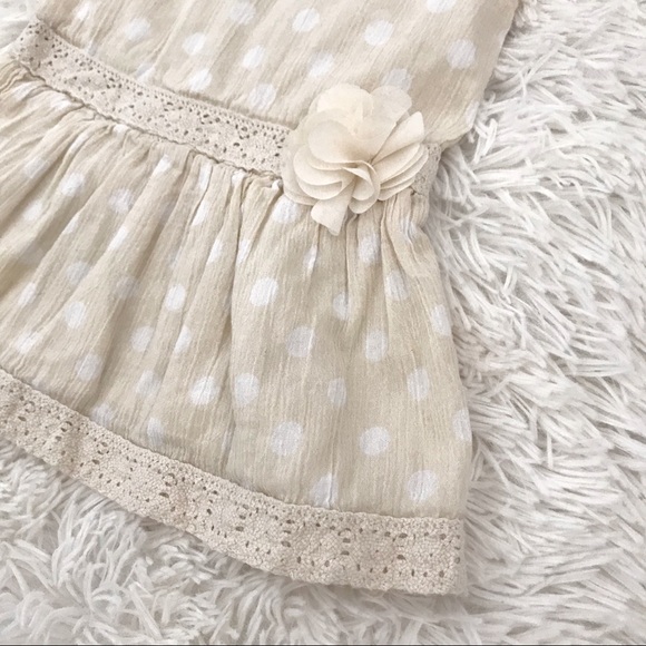 ❌Sold❌Cherokee Baby Girl Beige Cotton Dress 🌻 - Picture 2 of 4